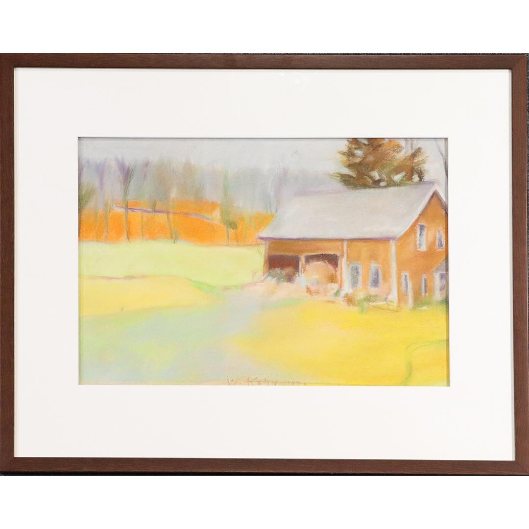 Wolf Kahn; 20thC. American Pastel Signed: Wolf Kahn; 20thC. American Pastel Signed. Pastel on paper. Barn in a Landscape. Signed lower center and dated; 12.75in. X 18.75in.(image), 21.5in. X 26.75in.(outside frame)