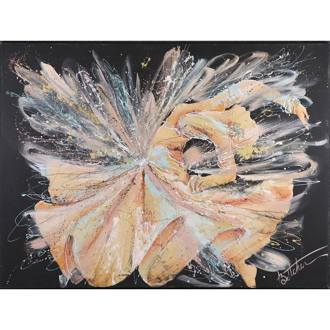Bottcher, Expressionism Oil Painting "Arabian Nights": Bottcher, large Expressionism Oil Painting titled: "Arabian Nights". Oil on canvas painting. 20th C. , Signed. Large size. size: 44 in. x 60 in.