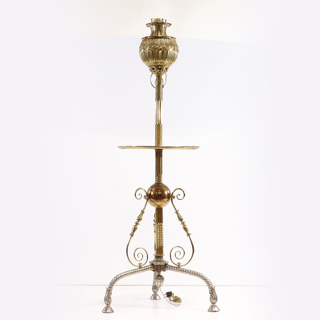 Victorian Standing Piano Lamp / Parlor Lamp - Polished: Victorian Standing Piano Lamp / Parlor Lamp - Polished. Clean, Electrified, wiring all good. size: 48h x 19w