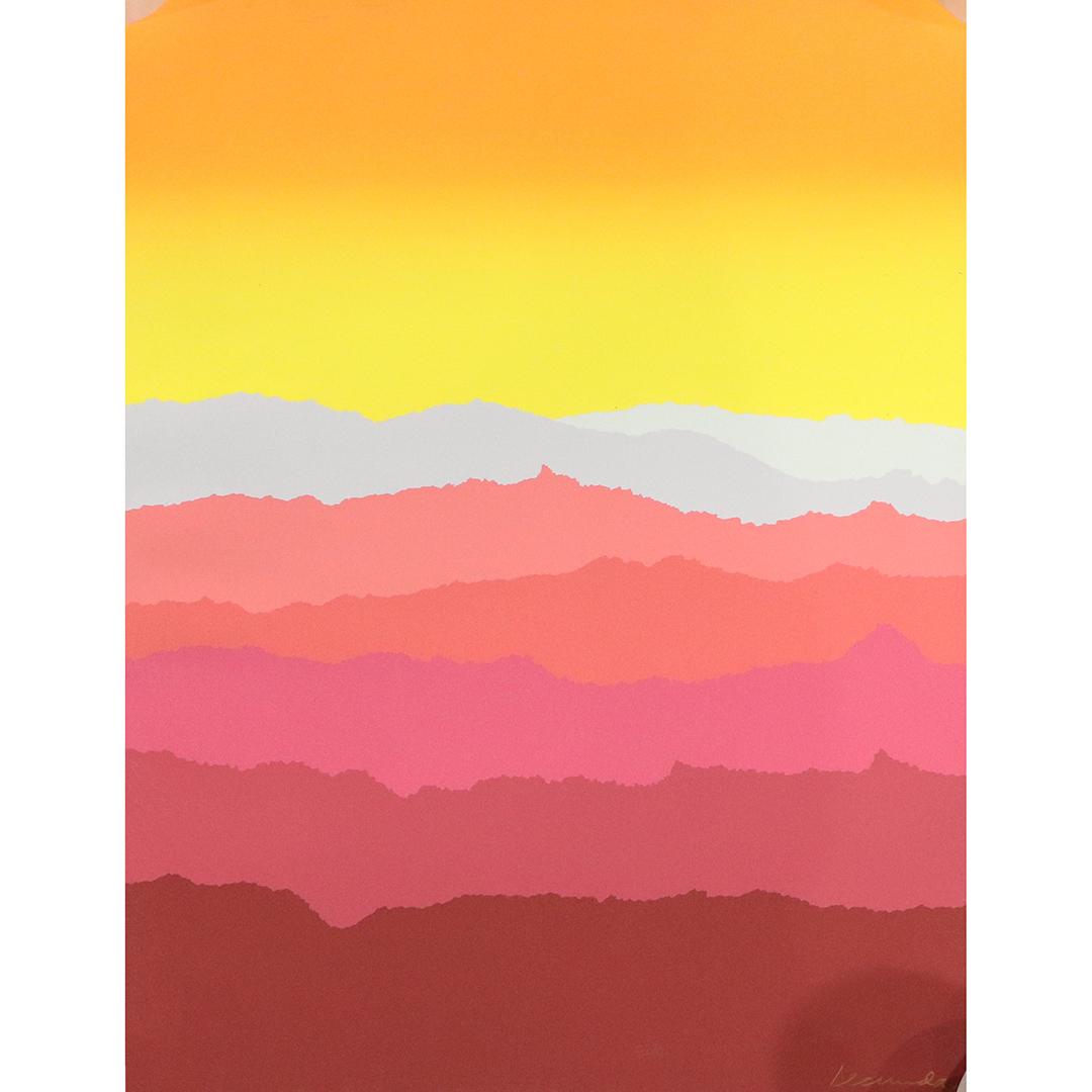 Arthur Secunda Abstract Lithograph Sunset Colors Signed: Arthur Secunda, Abstract Lithograph Sunset Colors Signed. Well listed Modernism artist. size: 22x16. ASKart: Arthur Secunda (Born 1927)Arthur Secunda is active/lives in New York, California, Arizona,