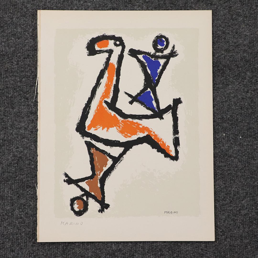 Marino Marini, Vintage Color Lithograph. Signed: Marino Marini, Vintage Color Lithograph. Signed. size: 15.5 x 11.5 inches. ASKart: Marino Marini (1901 - 1980) Marino Marini was active/lived in Italy, Switzerland. Marino Marini is known for abstract