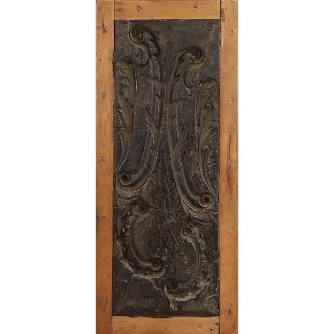 Carved Wood Baroque Plaque / Printing Block: Carved Wood Baroque Plaque / Printing Block. Antique. 26 x 11.5 inches