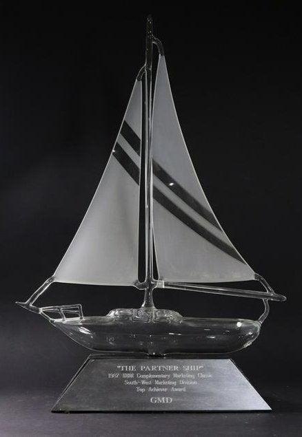 Glass Schooner Sail Boat The Partner Ship Presentation: Glass Schooner Sail Boat The Partner Ship Presentation. size: 24h x 16w
