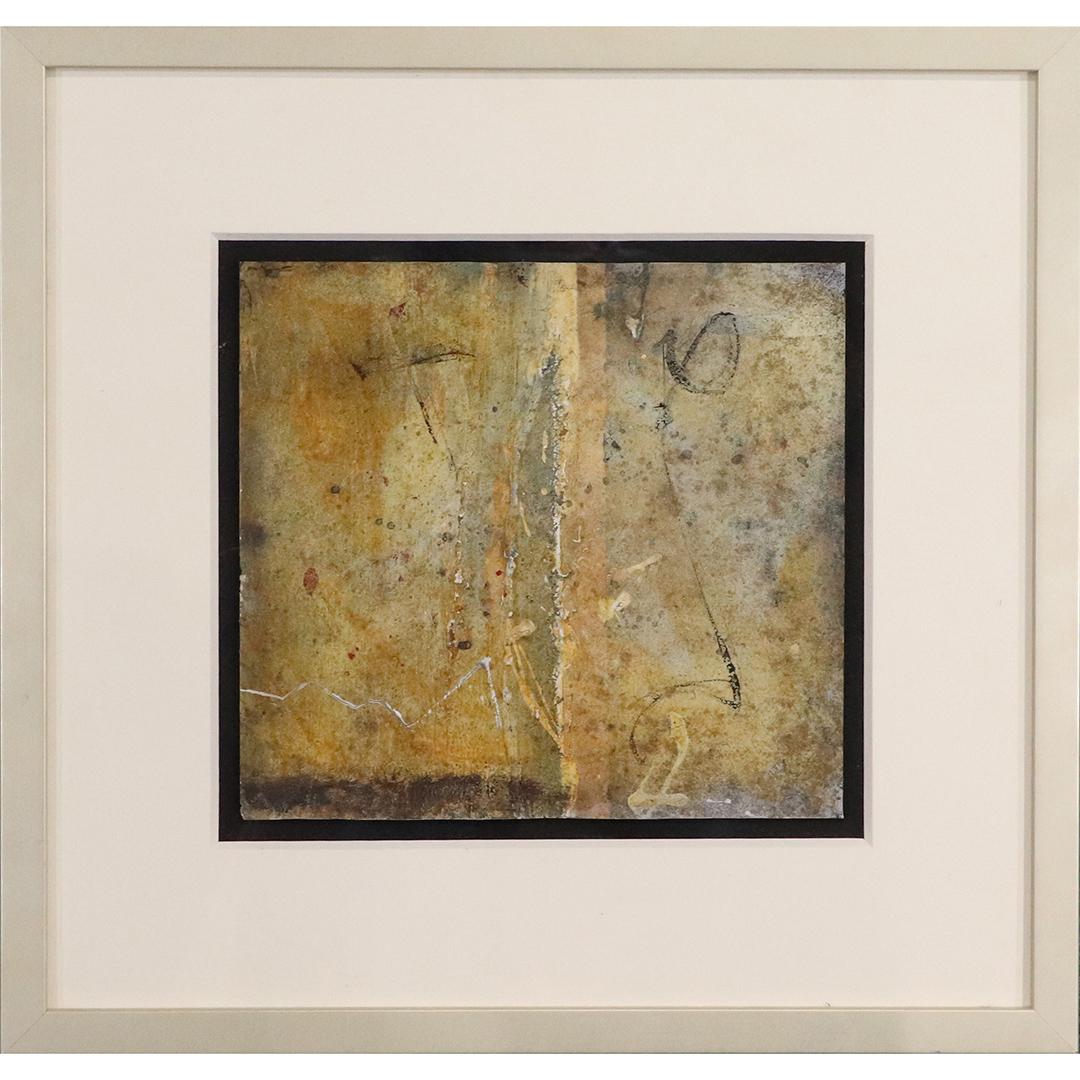 Giuseppe Santomaso, Mid-Century Modern Abstract, Signed: Giuseppe Santomaso, Fine Mid-Century Modern Abstract Signed and dated on verso in window. Framed. High quality abstract. painting in Mixed Media on paper. size: 9.25x10 image, 17.25x18 outside frame.A