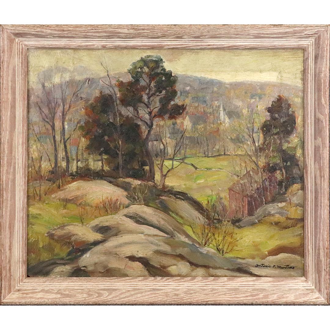 Antonio P Martino, 1902-1988, Landscape Oil Painting: Antonio P Martino, 1902-1988, Landscape Oil Painting. Oil on board painting, Signed, Original Frame. Well Listed American Artist. Size: 20x24, outside of frame: 24x28. ASKart: Biography: In 1925 Anton