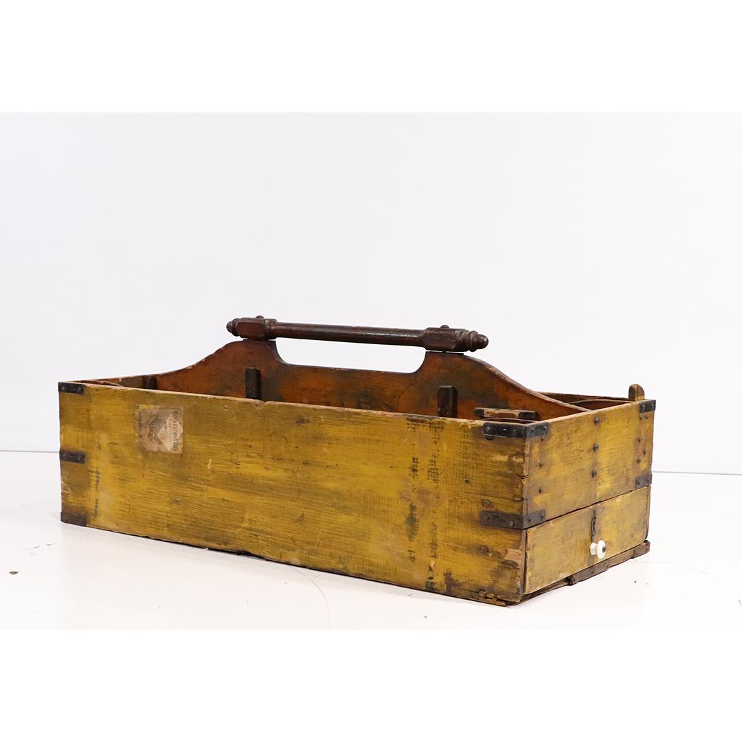 Early Wells Fargo Wooden Tool Box Caddy: Early Wells Fargo Wooden Tool Box Caddy. size: 11h x 29L x 14w