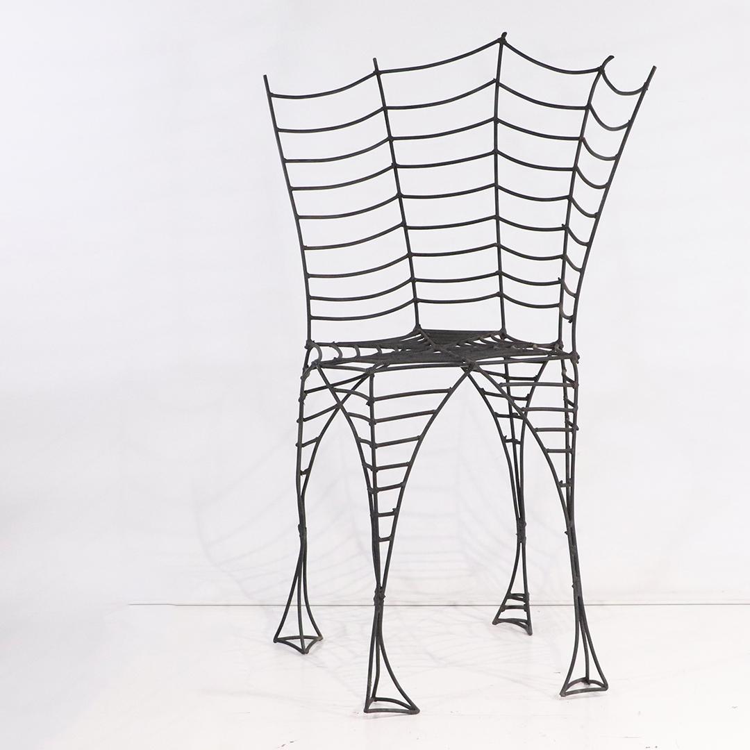 Unique Iron Wire SPIDER WEB / COBWEB CHAIR: Unique Iron Wire SPIDER WEB /COBWEB CHAIR. Size: 39 h , 22 seat h , 28 w