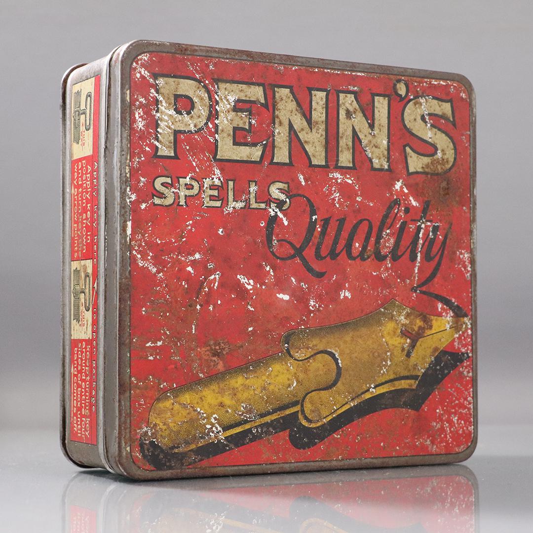 Penns Spells Quality Vintage Tin Cigar Box: Penns Spells Quality Vintage Tin Cigar Box. Siz: 2.5 x 6 x 6