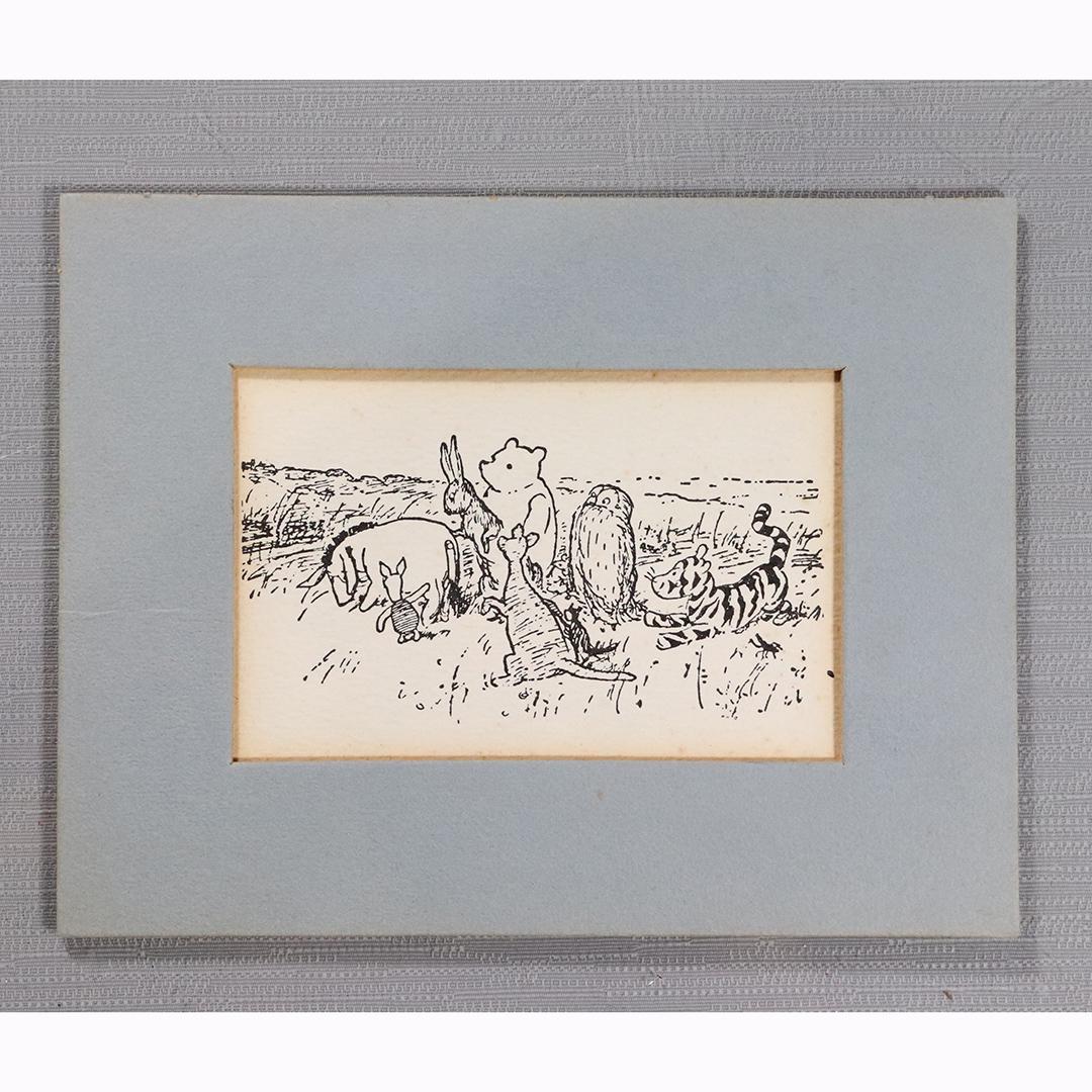 Ernest Howard Shepard, Ink Illustration Winnie the Pooh: Ernest Howard Shepard, Ink Illustration Winnie the Pooh. Signed and numbered: E H Shepard, 75-J51, Gathering #1. Size: 2.25 x 3.5. ASKart: Ernest Howard Shepard (1879 - 1976)Ernest Howard Shepard was 