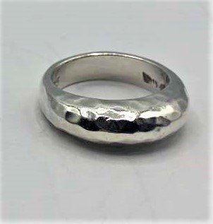 .925 Sterling Silver Hand Hammered Arts & Crafts Ring (1 of 6)