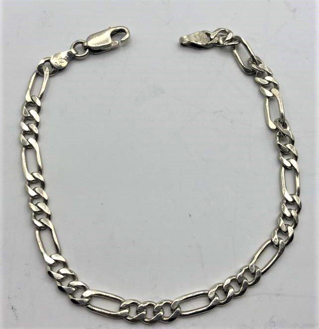 .925 Sterling Silver Figaro Link Bracelet (1 of 4)