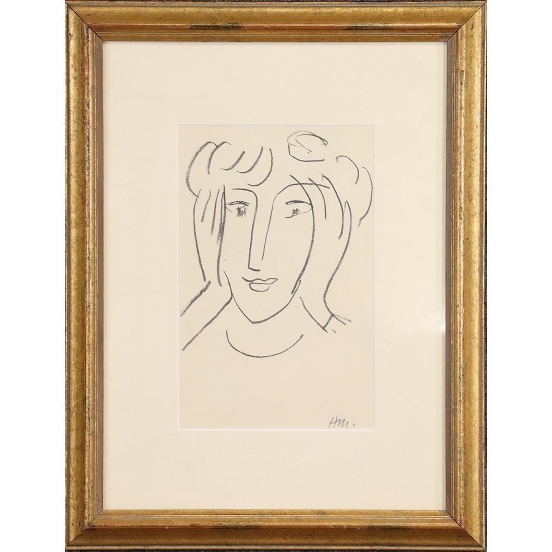 Henri Matisse, Vintage Lithograph Face, Signed H M (1 of 5)