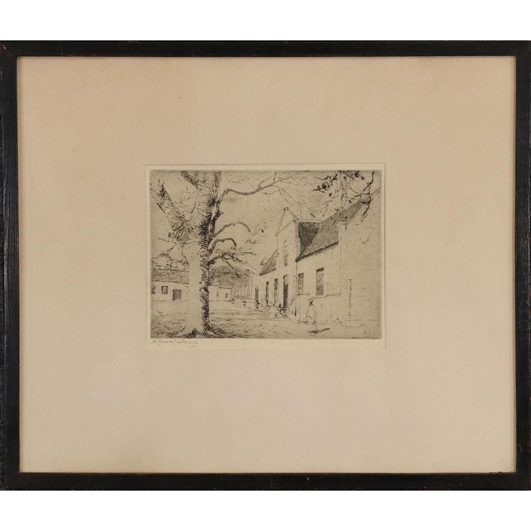Robert Gwelo Goodman 1871-1939 Etching Courtyard Signed (1 of 9)