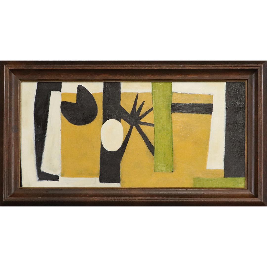 after Robert Motherwell, Abstract Oil on Board Painting (1 of 7)