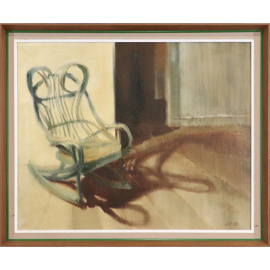M Weston, Oil/c Adirondack Rocker Oil Painting (1 of 7)