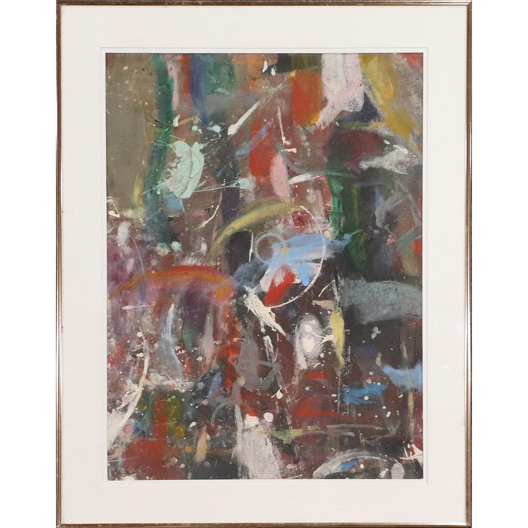 Mid-Century Modern Abstract Composition Painting Framed (1 of 5)