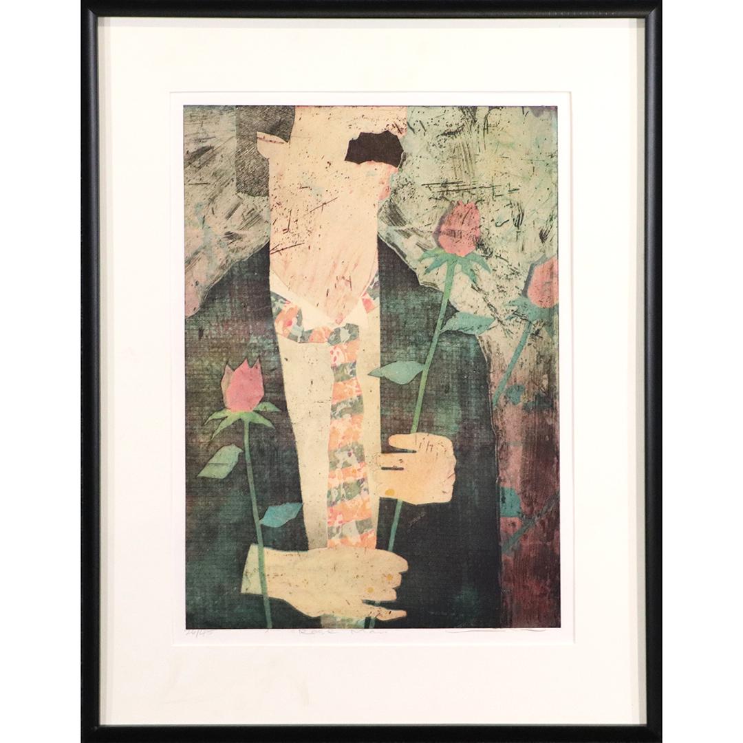 "Rose Man" Mid-Century Modern Lithograph #26/45 Signed (1 of 11)