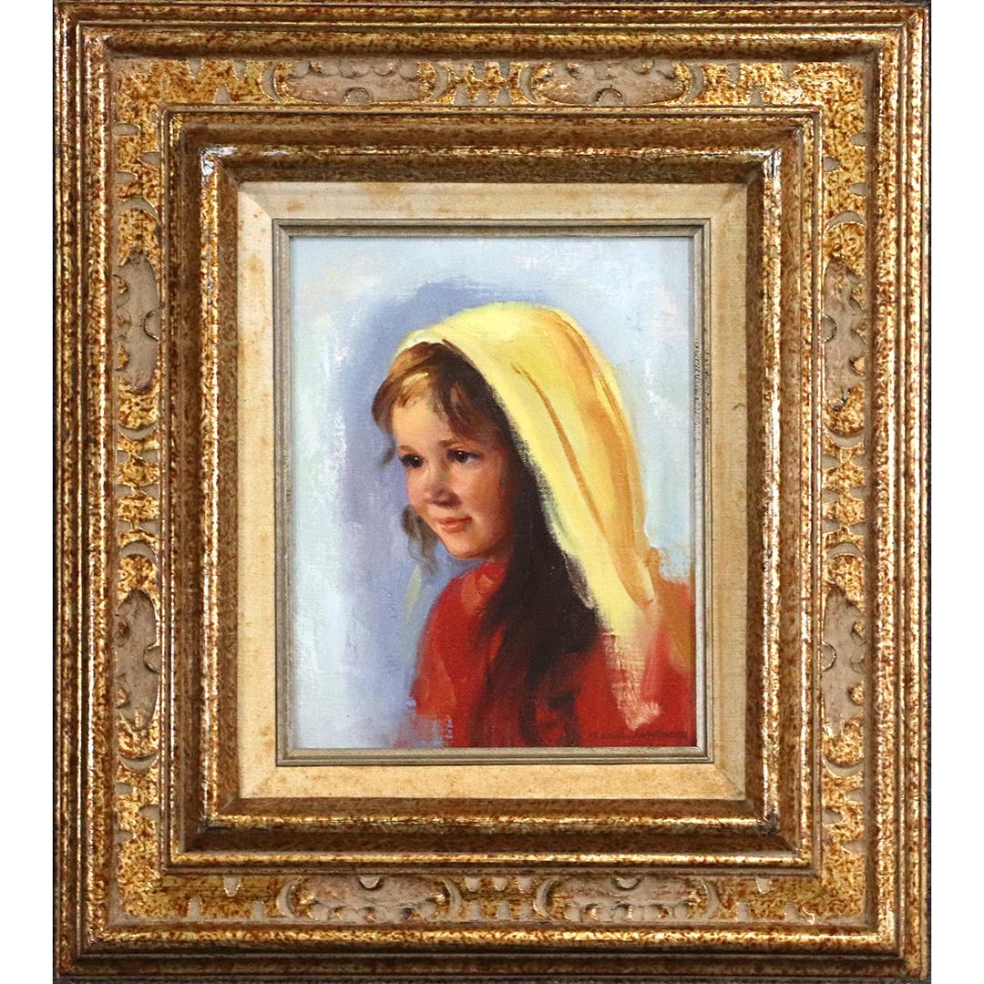 Sandu Liberman 1923-1977, Oil/c Young Girl Portrait (1 of 10)
