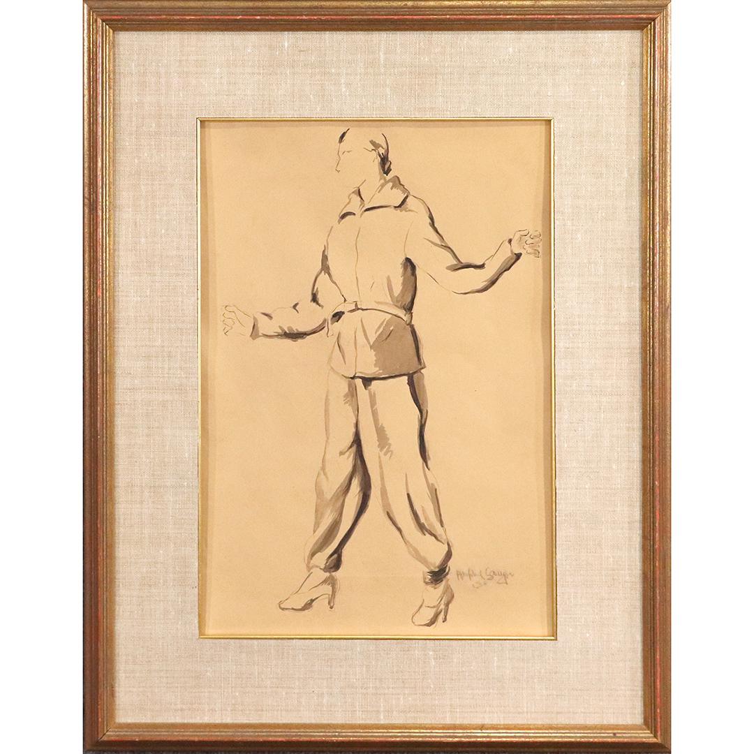 Raphael Soyer, Double Sided Ink Figure Drawings Signed (1 of 13)