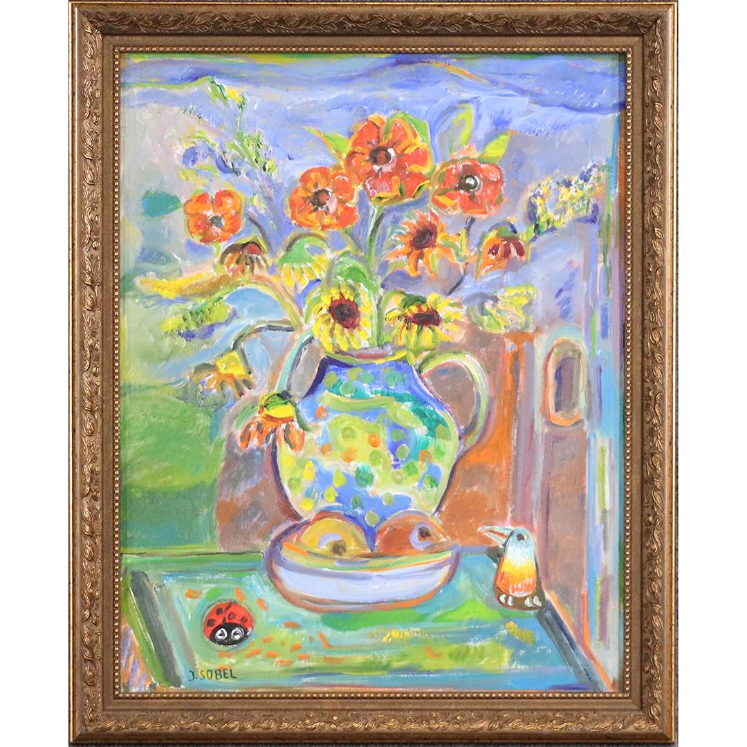 Jehudith Sobel 1924-2011 Polish, O/c Still Life Flowers (1 of 7)
