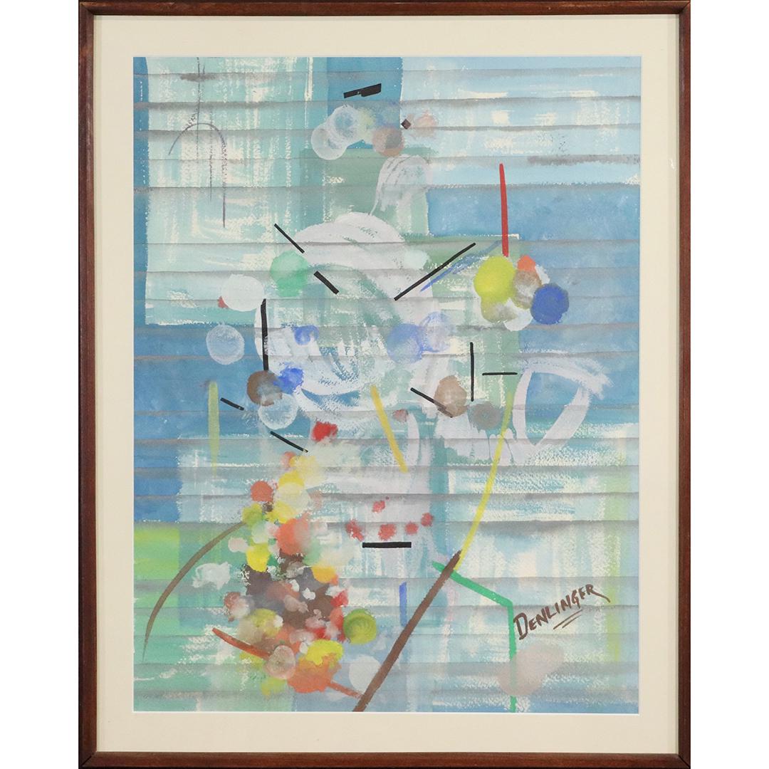 Denlinger, Mid-Century Modern Abstract Watercolor (1 of 12)