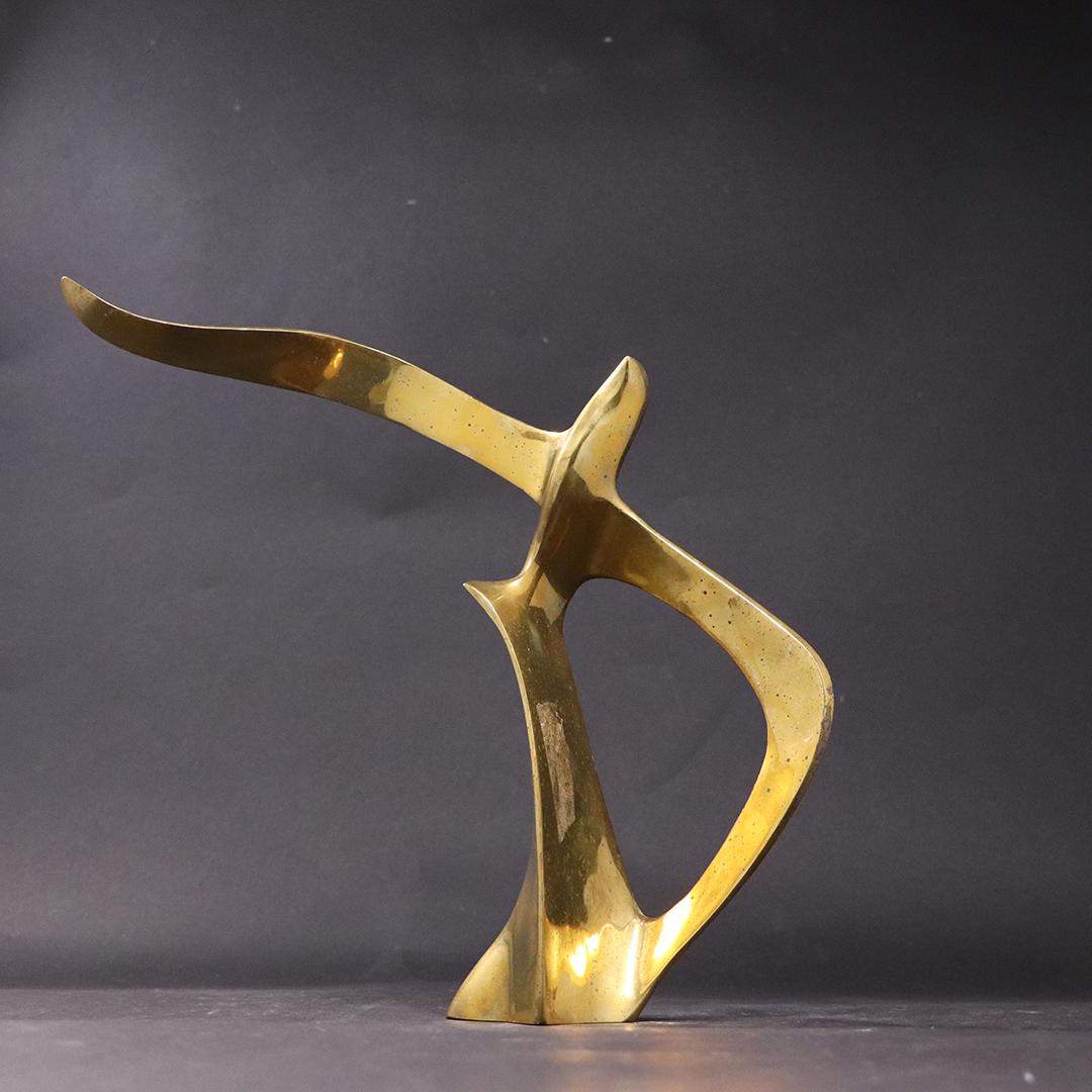 Mid-Century Modern Brass Bird in Flight Sculpture (1 of 6)
