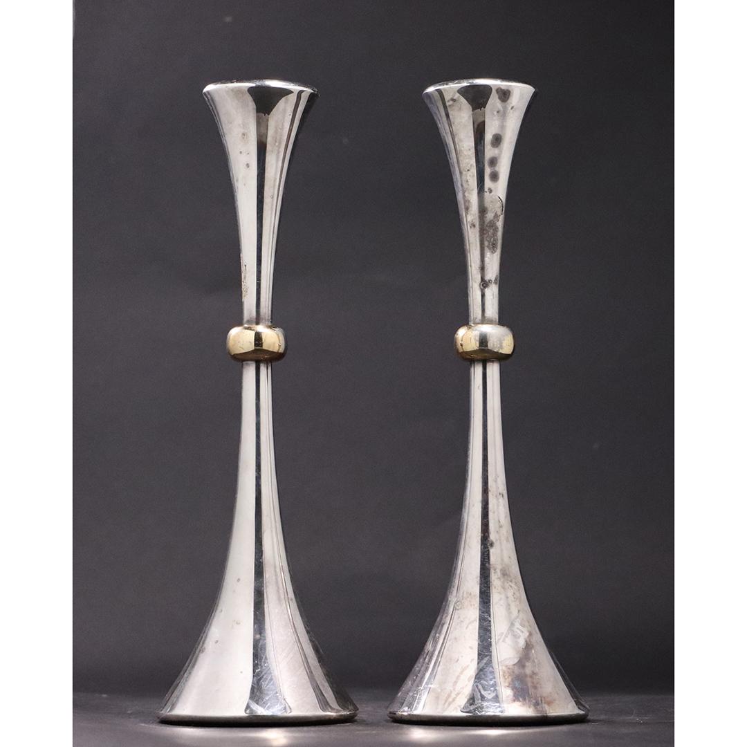 Pair DANSK Danish Design Chrome Candlesticks (1 of 7)