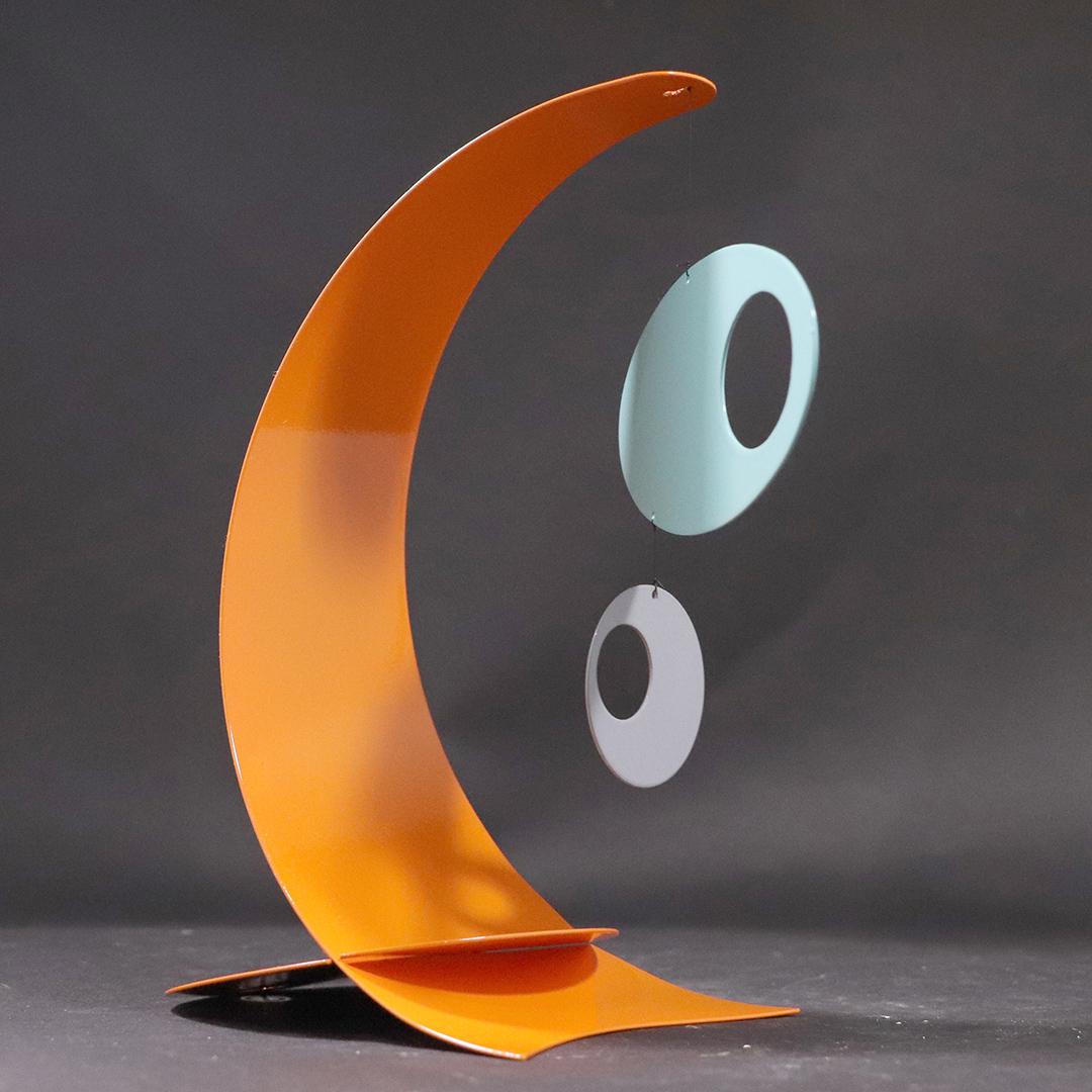 Modernism Design Metal Orange Table Top Mobile (1 of 6)