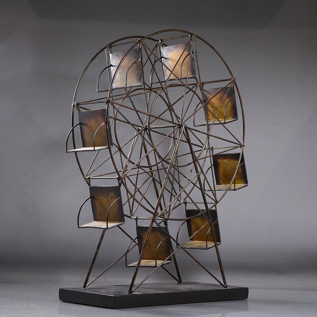 Modern Design Tin and Wire Ferris Wheel Sculpture (1 of 6)