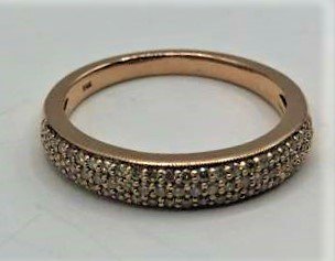 14 K Yellow Gold Diamond Wedding Band Ring Size 6.5: 14 K Yellow Gold Diamond Wedding Band Ring Size 6.5