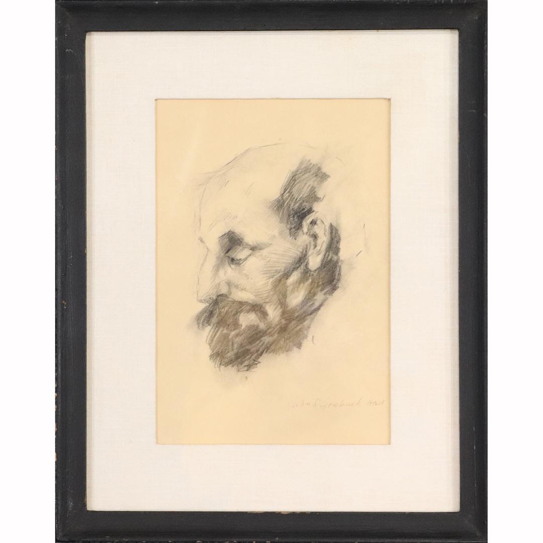 John R Grabach ANA, Signed Graphite Drawing Bearded Man: John R Grabach ANA, Signed Graphite Drawing Bearded Man. Framed. Well listed American Artist. size:8.75x5.75 image, 13.5x11 outside frame. ASKart: John Grabach (1886 - 1981)John R. Grabach was active/