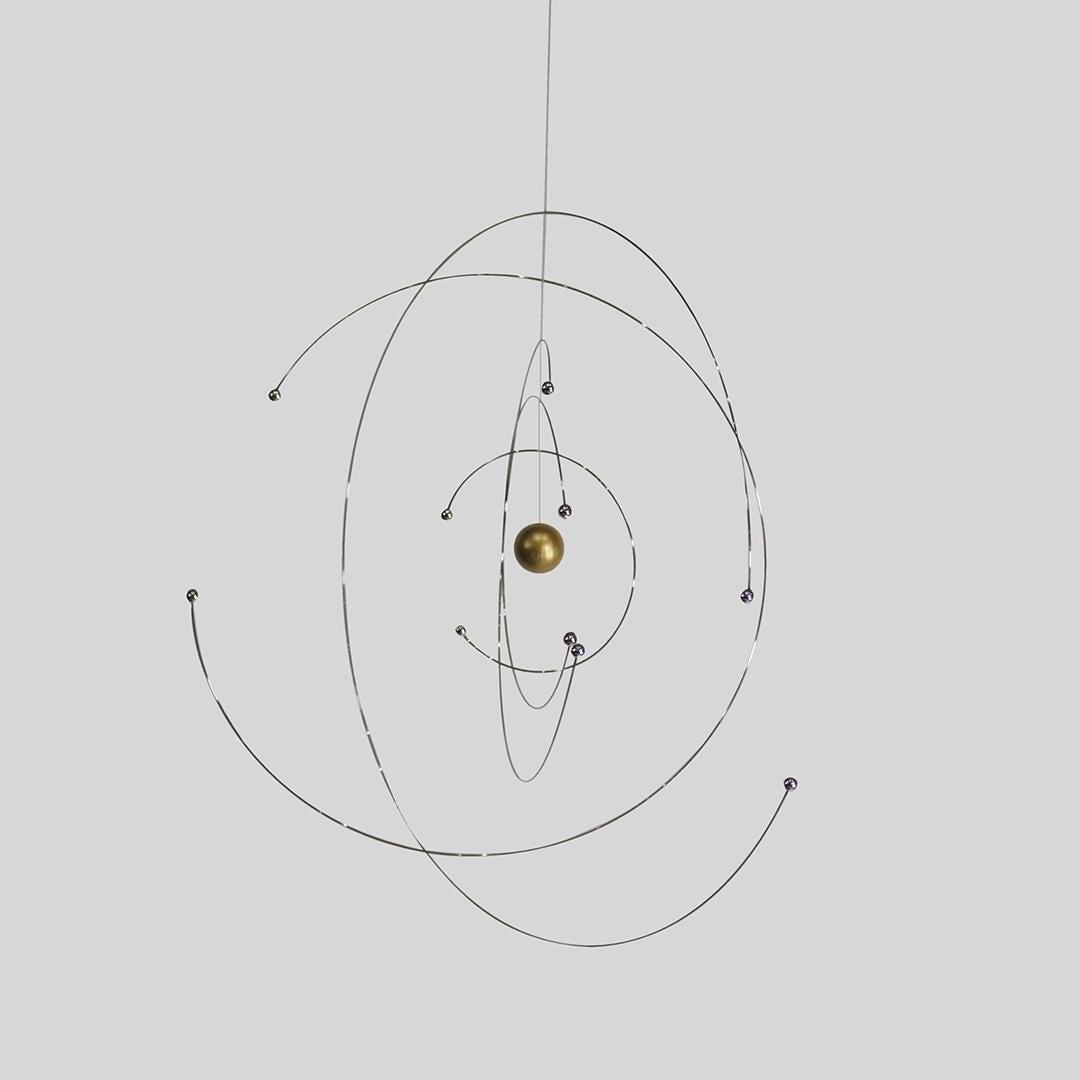 Christian Flensted, Danish Designer, Hanging Mobile: Christian Flensted, Danish Designer, Hanging Mobile, with original box. Niels Bohr Design of the Atom. Size: 11 x 10 x 9 inches