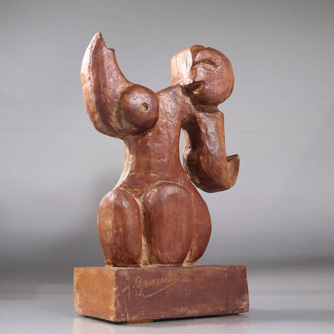 Anthony G Generalli 1915-2001 Carved Wood Picasso Style: Anthony G Generalli 1915-2001 Carved Wood Picasso Style sculpture. Stylized Female. Signed. size: 11.75h x 6.5w