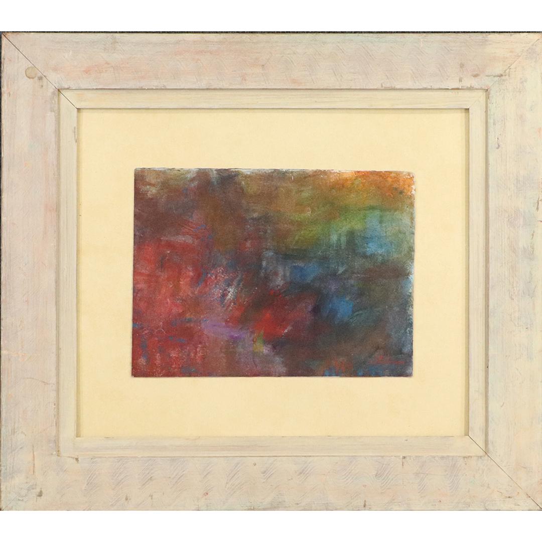 Morris Shulman 1912-1978, NY, Abstract W/c Painting: Morris Shulman 1912-1978, NY, Abstract Watercolor Painting, Signed, Mid-Century Modern . Well listed American Artist. size: 11.5x15 image, 25.5x29 outside frame. ASKart: Morris M. Shulman (1912 - 1978