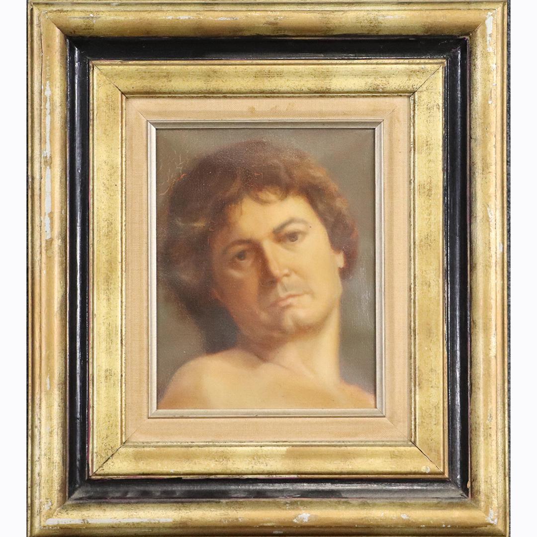 David Rowe, 19th C. Fine Quality Portrait of a Man O/c: David Rowe, 19th C. Fine Quality Portrait of a Man O/c. Oil on canvas painting, signed on verso, framed. size: 10x8 image, 18.25x16.25 outside frame