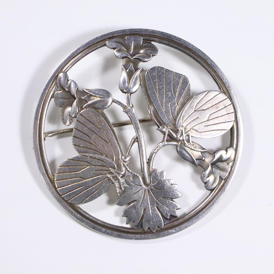 George Jensen Denmark Sterling Silver Flower Brooch (1 of 5)