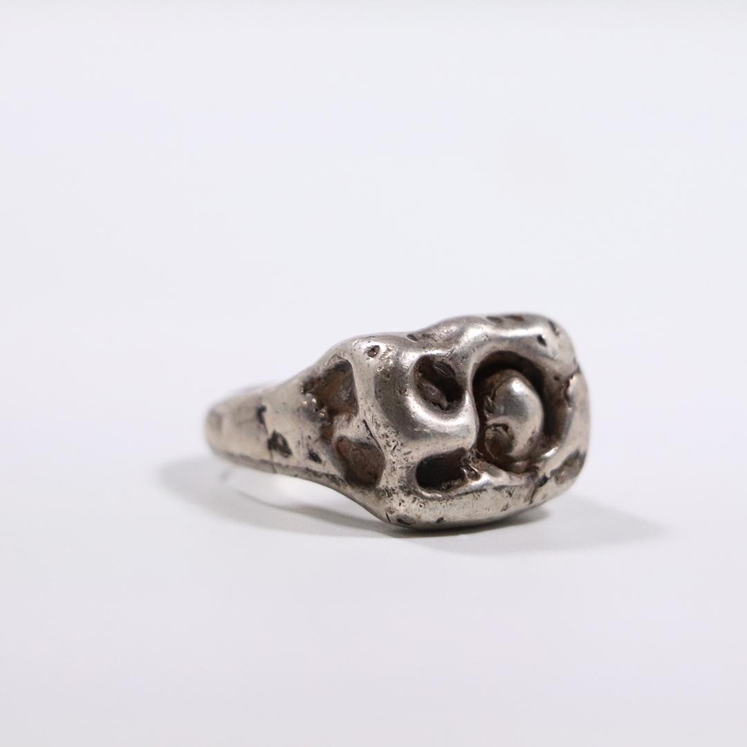 Sterling Silver Hand Made Men's Sculpture Ring size 7.5 (1 of 4)