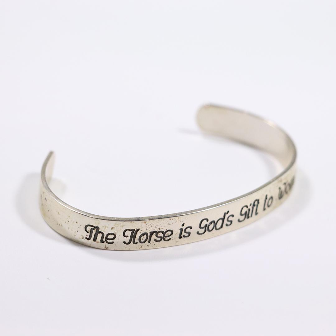 Sterling Silver Bangle The Horse is God's Gift to Women (1 of 4)
