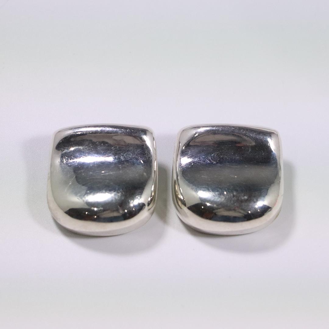 Mexico .925 Sterling Silver Pair Large Clip Earrings (1 of 4)