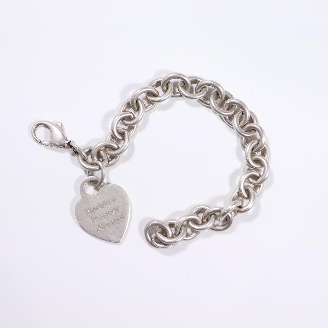 TIFFANY & CO. .925 Sterling Silver Links Heart Bracelet (1 of 6)