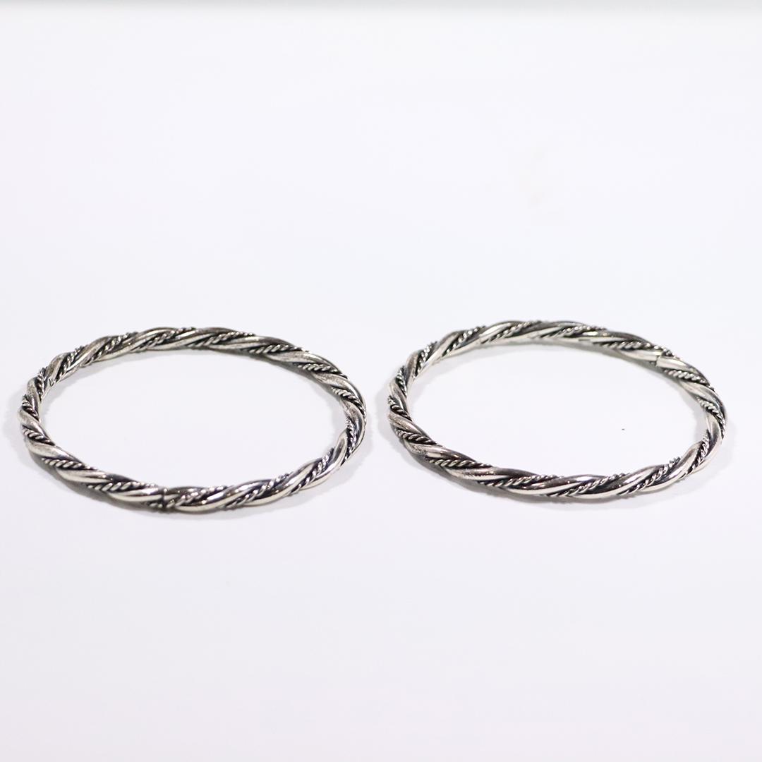 [2] Sterling Silver Braid Twist Bangle Bracelets (1 of 4)