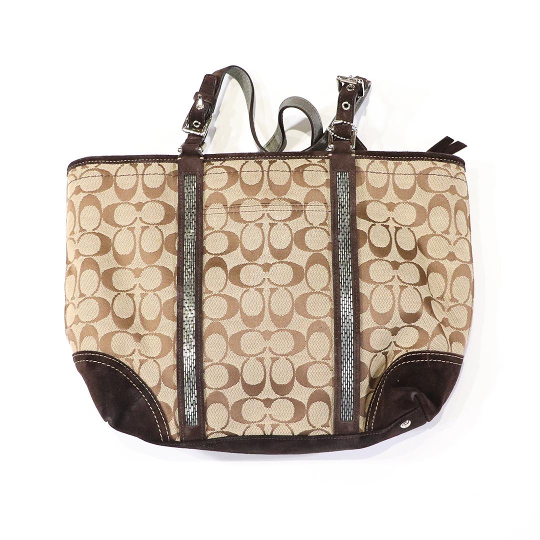 COACH - Brown Leather and Swede Handbag - Clean (1 of 7)