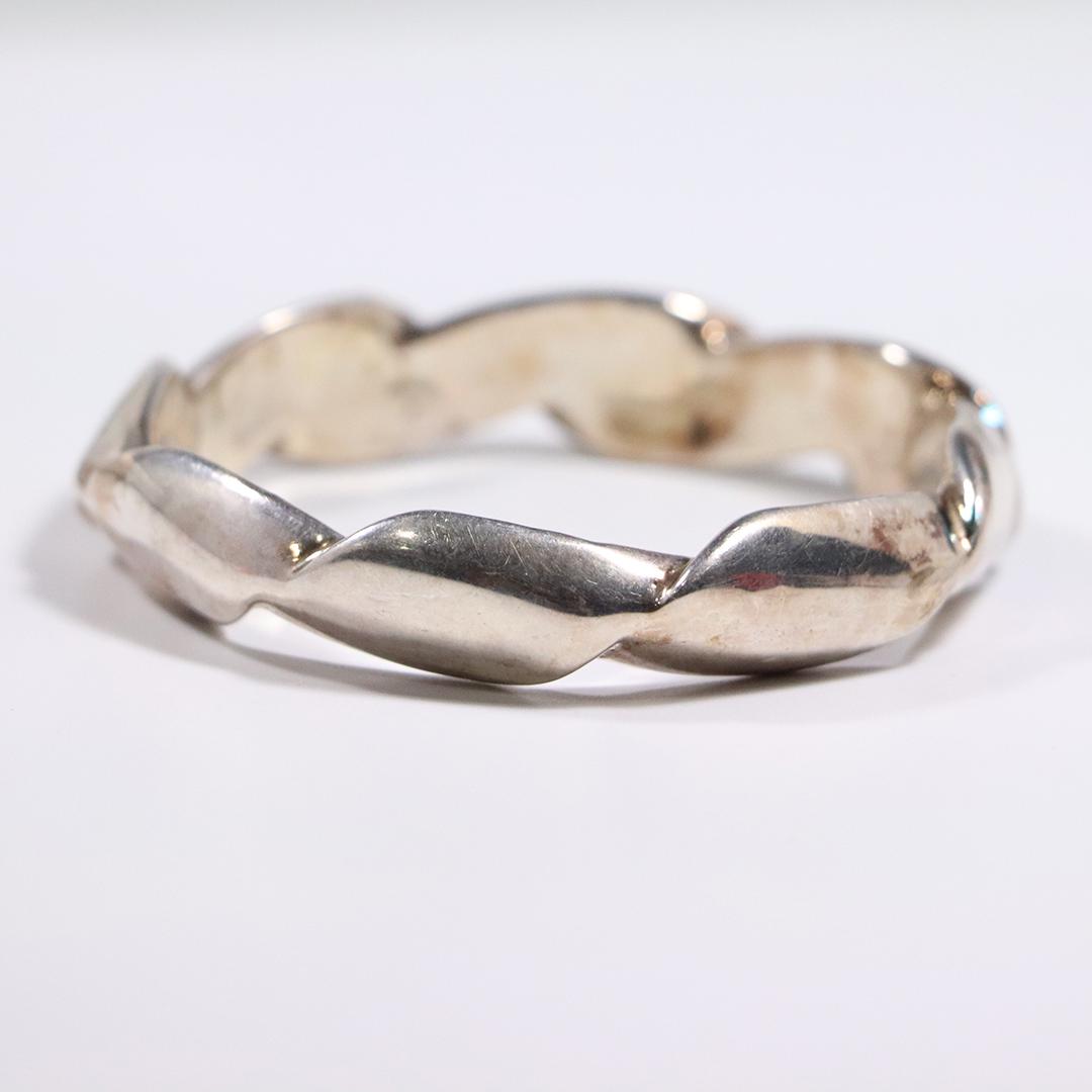 .925 Sterling Silver Unique Fold Twist Design Bracelet (1 of 4)