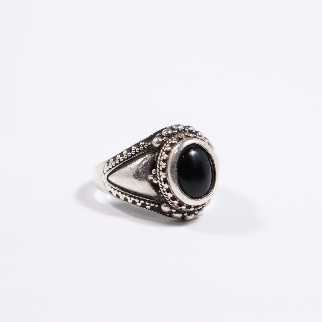 Sterling Silver with Black Onyx Men's Ring Size 8 (1 of 3)
