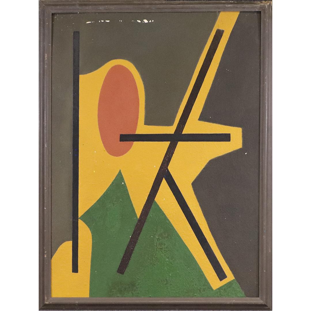 Carl Holty attributed, Mixed Media Abstract on Board: Carl Holty attributed, Mixed Media Abstract on Board. Written in pencil on verso: Holty. size: 40x30 image, 43.5x33.5 outside frame