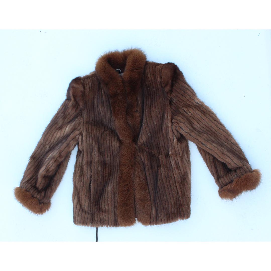 Mink with Red Fox Coat: Mink with Red Fox. size: 27 x 23 x 17