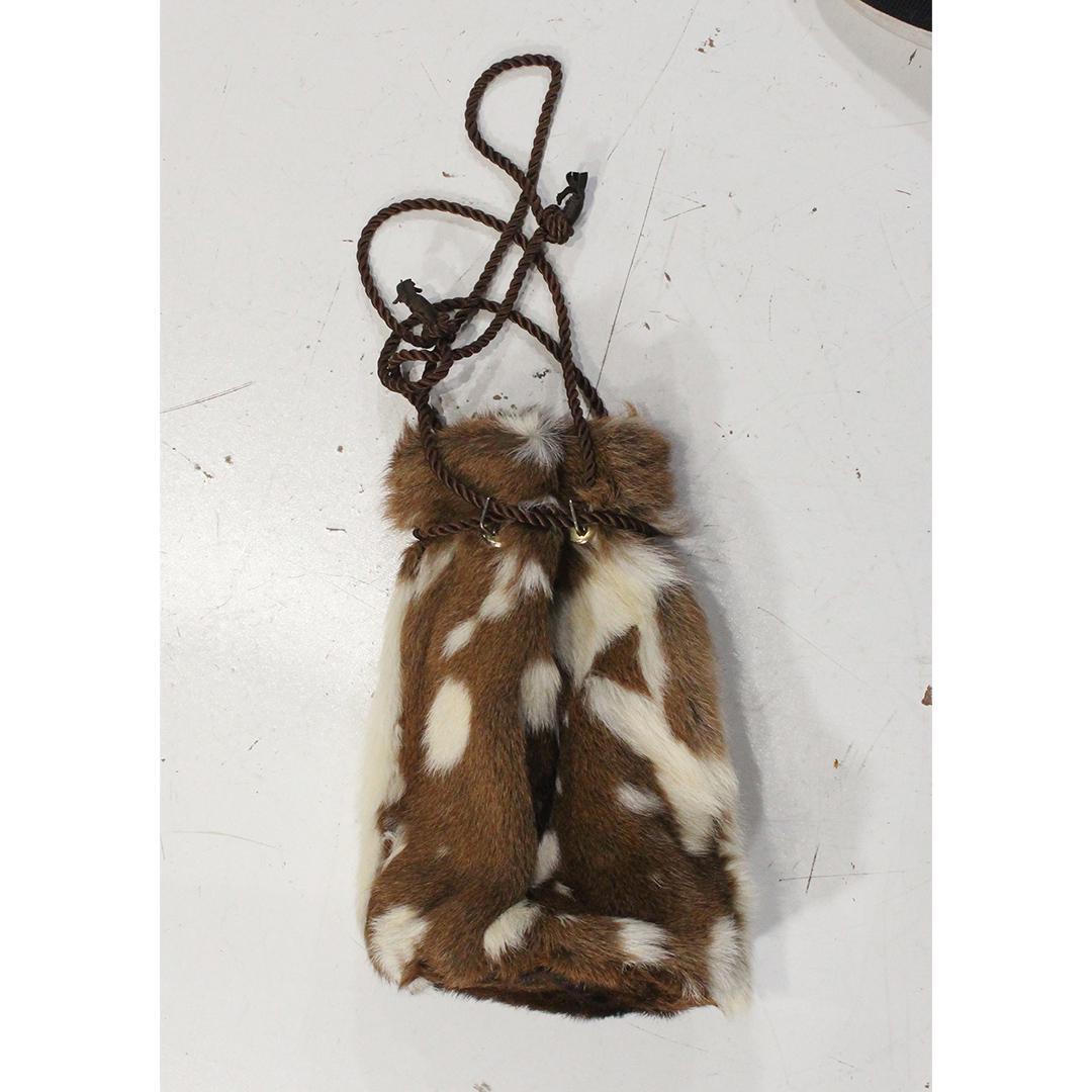 Deer Hide Fur Satchel Purse: Deer Hide Fur Satchel Purse. Size: 12 x 8