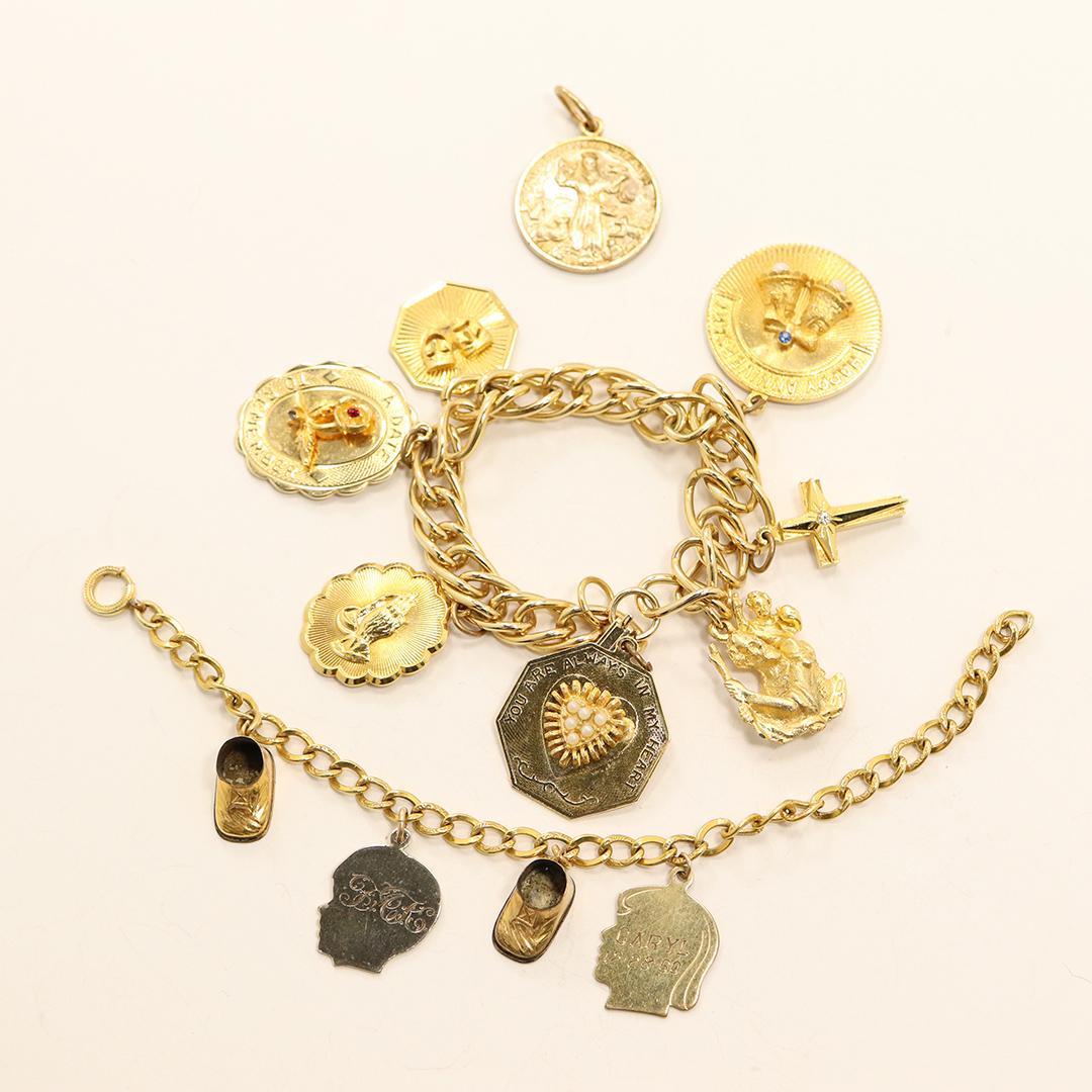Gold Filled Religious Charm Bracelet with GF Charms (1 of 7)