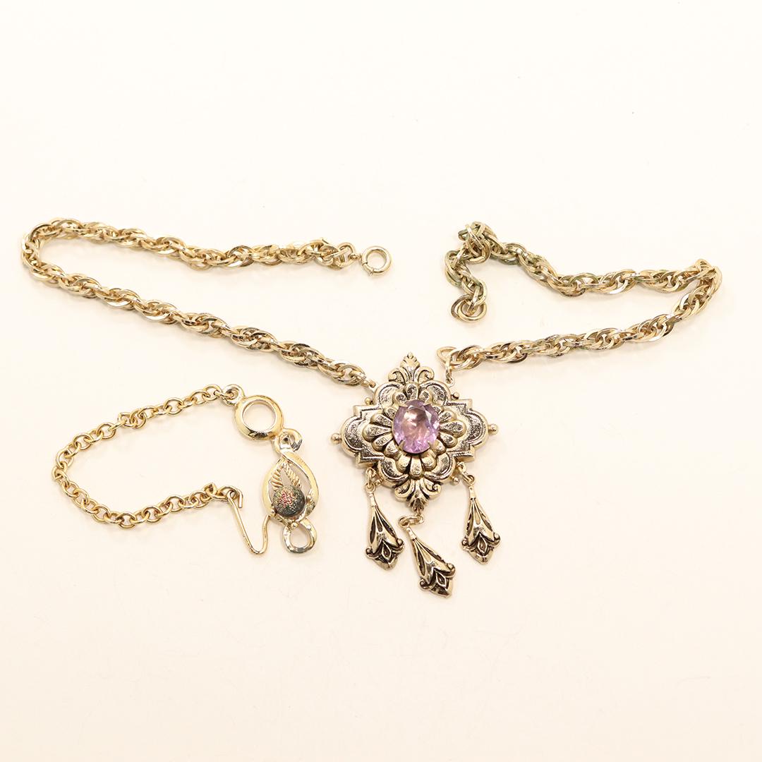 2 Pieces: Victorian Lavalier Purple Amethyst & Bracelet (1 of 7)