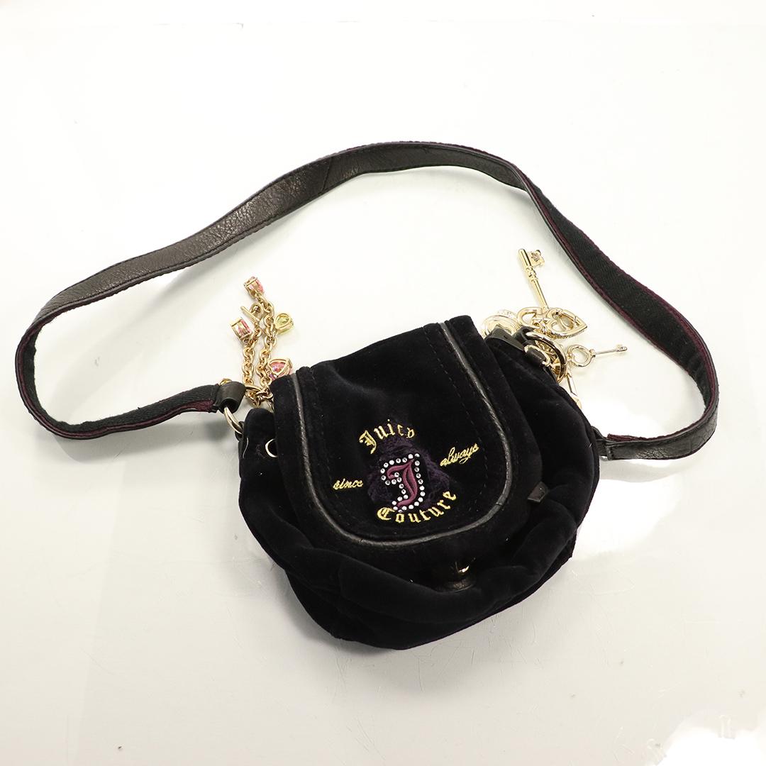 JUICY COUTURE Black Velvet Cross Body Handbag - Clean (1 of 10)